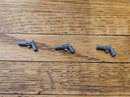 Lot of 3 LEGO Minifigure Accessory Pistol/Gun/Revolver, Gray - £1.48 GBP