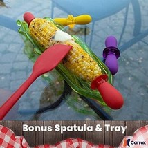  Set of 9 colorful Heavy Duty Corn Holders with a spatula and a tray - $11.30