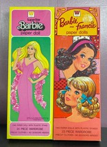 2 Vintage Barbie &amp; Francie &amp; Super Paper Doll Uncut 20 Pc Wardrobe in Box NEW - £30.96 GBP