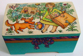 Peint à la Main Boîte en Bois &quot; Enfant &amp; Elle Art &quot; Par Dimitry Joukov S... - $97.60