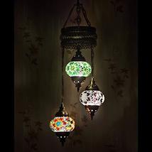 LaModaHome 35+ Unique Colors, 2020 Customizable Chandelier 3 Globes + Free 3 Bul - £65.80 GBP