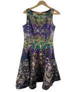 Dressbarn Dress Satiny Floral Fit Flare Cocktail Artsy Boho Romantic Y2K... - €42,83 EUR