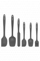 Drongo Heat Resistant Fireproof Non-Stick Silicone Spatula Set 6 Pieces Gray - £16.87 GBP