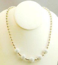 Milor Italy Sterling &amp; Pave Crystal Ball Bead Necklace NWOT - £23.59 GBP