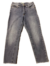 Good American Good Waist High Rise Jeans Step Raw Hem Size 8 29 Medium Wash - $54.99