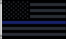 Noveltees Blackout Police Thin Blue Line American 3 X 5 Flag - £3.92 GBP
