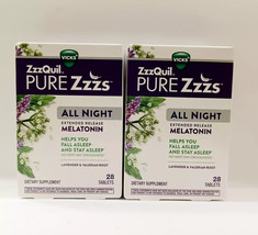 (2 Pack) ZzzQuil Pure Zzzs ALL NIGHT  Melatonin + Lavender Valerian 28 T... - £19.41 GBP