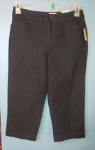 NWT $36 St. Johns Bay SECRETLY SLENDER DARK DENIM CAPRI PANT SIZE 4 WAIST - £12.55 GBP