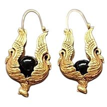 Double Mythical Bird Cradling Black Stone Earrings Egyptian Revival Phoe... - $459.26 MXN Double Mythical Bird Cradling Black Stone Earrings Egyptian Revival Phoe... - $459.26 MXN