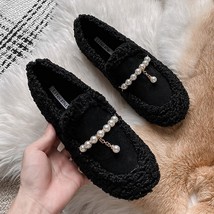 Big Size 35-43 Women Faux Wool Flats Winter Warm Shoes Plush Lining Mixed Color  - £40.42 GBP