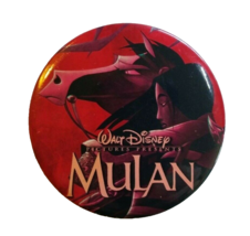 Disney Mulan 3" Big Button Badge Vintage Original Movie Promo 1998 Official - $9.71