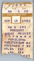 Vintage Judas Priest Ticket Stub Septembre 15 1982 Kansas Ville Missouri - $34.63