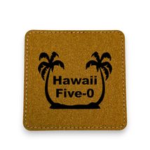 Coaster - Hawaii Five-0 - SET OF 2 - Leather or Stitched Cork (Black/Sil... - £13.47 GBP