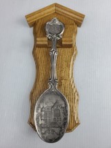 VTG 8&quot; Germany Embossed  Pewter Feinzinn Spoon 1986 Engraved w/ Oak Mount Box 45 - £9.50 GBP
