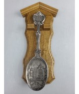 VTG 8&quot; Germany Embossed  Pewter Feinzinn Spoon 1986 Engraved w/ Oak Moun... - £9.40 GBP