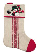 Snowman Christmas Stocking 18x11 inches - $5.93