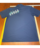 GREG NORMAN GOLF SHIRT POLO BLUE MENS XL 100% POLYESTER Great White Shark - $9.89