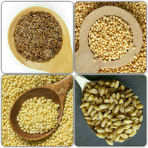 Ancient World Grain ~Collection #2~ Flax + Millet + Amaranth + Farro (Emmer-Whea - £5.24 GBP