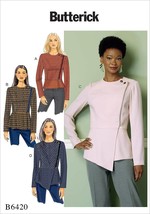 Butterick Sewing Pattern 6420 ASYMMETRICAL-ZIP PEPLUM MOTO JACKET Misses... - $8.96