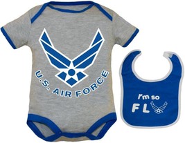 US Air Force Cotton Bodysuit and Bib Set for Babies - Officially Licensed - £27.52 GBP