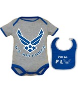 US Air Force Cotton Bodysuit and Bib Set for Babies - Officially Licensed - £27.73 GBP