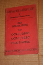 Onan  Industrial Engines CCK-S 397C 422C 435C Owners Manual Operating Book - $59.35