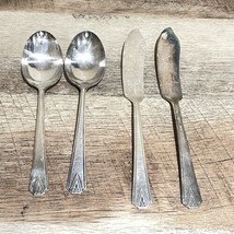 Oneida Community DEAUVILLE Silver Plate  Silverware 2 Sugar spoon 2 Butt... - £19.46 GBP