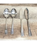 Oneida Community DEAUVILLE Silver Plate  Silverware 2 Sugar spoon 2 Butt... - £19.36 GBP