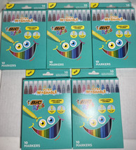 BIC Kids Coloring Markers Medium Washable Markers 10 Count 5 Packs New - £11.25 GBP