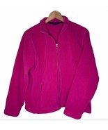 Lands End pink fleece zip front jacket large 14/16 - £10.15 GBP