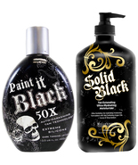 Millennium PAINT IT BLACK 50X Dark Bronzer Lotion &amp; SOLID BLACK Tan Exte... - £38.34 GBP