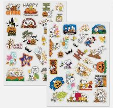 Peanuts Snoopy Charlie Brown Autumn Halloween Thanksgiving Themed Sticke... - $12.86