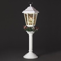 27.5&quot;H LIGHTED SWIRL LAMP POST SANTAOVER TOWN, WREATH - $267.25