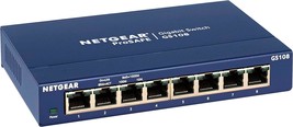 8 Port Gigabit Ethernet Unmanaged Switch GS108 Desktop or Wall Mount and... - £68.05 GBP