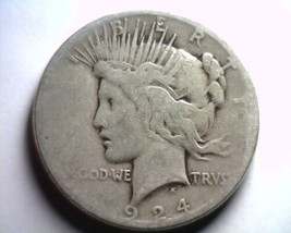 1924-S Peace Silver Dollar Good G Nice Original Coin From Bobs Coins Fast Ship - £33.03 GBP
