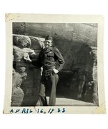 Vtg 1950&#39;s US Army Soldier Sargent Photo Touching Groping Female Statue ... - $19.45 CAD