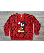  Rare Mickey Mouse All Over Print Sweat Shirt Red Womens  XL 15/17 - $30.33