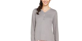 Charter Club Womens Super Soft Knit Henley Pajama Top, Gray, XXL &quot; TOP O... - £12.69 GBP