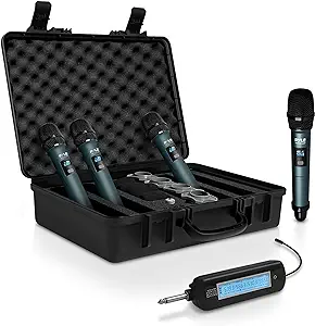 Pyle Portable UHF Band Receiver System, 4 Channel Wireless Microphone Sy... - $278.99