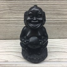 COCO JOE&#39;S LAVA ROCK BUDDHA STATUE Hawaii Menehune Laki art RARE Black S... - £17.40 GBP