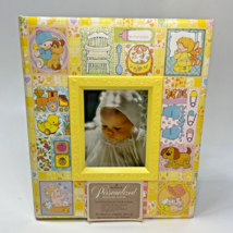 Vintage Hallmark Baby Album Book Yellow Patchwork All About Baby Unisex ... - $24.89