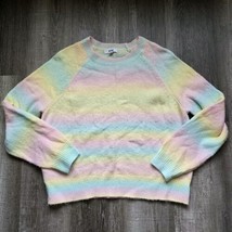 BB Dakota Sweater Women XXL Pastel Ombre Fuzzy Soft Stretch Steve Madden Rainbow - £16.19 GBP