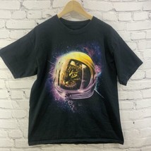 Atlas T Shirt Black Sz L Astronaut Cat In Helmet Multicolored  - £15.68 GBP