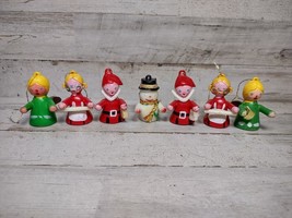 Vintage MCM Hard Plastic JSNY Hong Kong Christmas Ornaments Santa Angel Snowman - £26.63 GBP