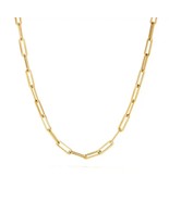 2024 Hot Fashion Paperclip Link Chain Women Necklace Stainless Steel Gol... - £15.50 GBP