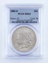 1885-O Silver Morgan Dollar Graded by PCGS as MS63! Gorgeous Morgan - £100.51 GBP