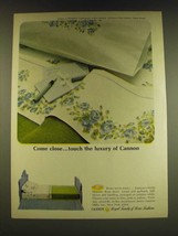 1966 Cannon Majestic Rose Sheet Ad - Come close. Touch the luxury of Cannon - £14.78 GBP
