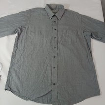 Stafford Executive Men's Gray Cotton Long Sleeve Button Up Shirt Size 17.5 image 9