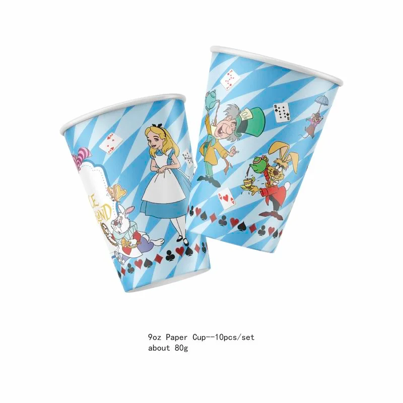 Play  Alice in Wonderland Princess Queen Plate Cup Cupcake F Balloon Poker Party - £23.17 GBP