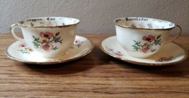 2 Cup of Knowledge Alfred Meakin with 18K Gold Trim Cups &amp; Saucers - £79.13 GBP